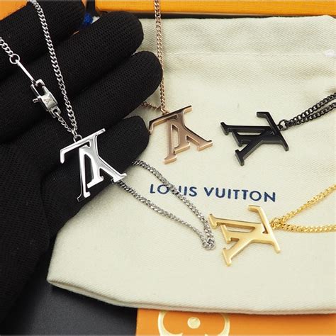 lv necklace letter|Lv necklace for men.